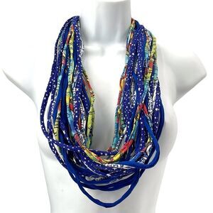 Dona Bela Shreds Shred Lite upcycled fabric necklace scarf boho jewelry NEW NWOT